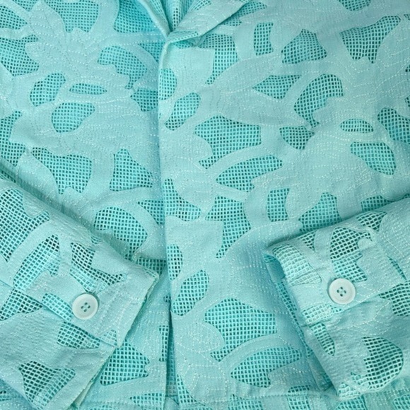 209 Wst 38 Aqua Mesh Cutout Jacket Size 6 - Picture 7 of 11